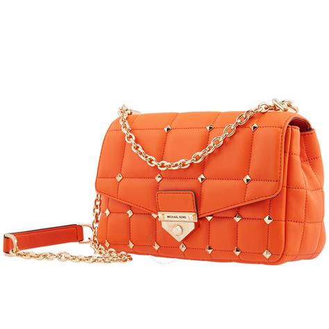 michael kors clementine leather|Michael Kors Ladies SoHo Large Studded Quilted Leather .